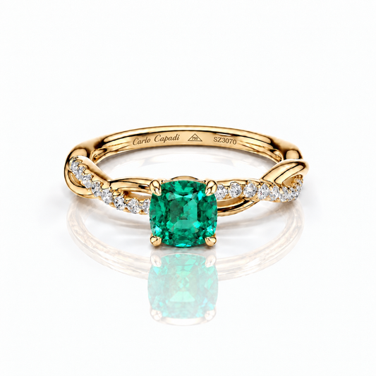 Anillo De Compromiso Twist Cushion