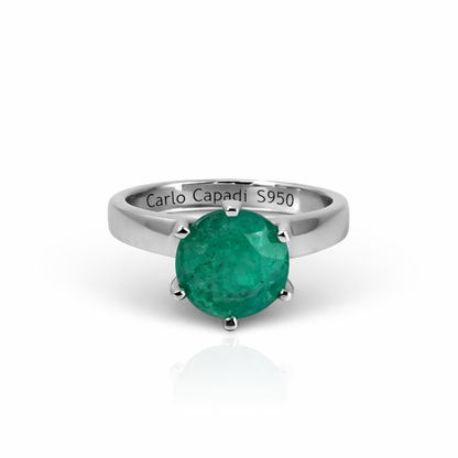 Anillo Grand Corona con esmeralda