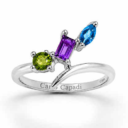 Anillo TriAmuleto de cristales