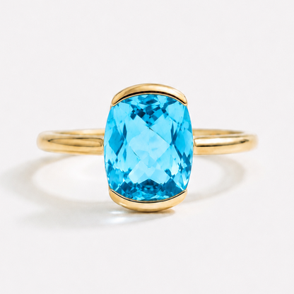 Anillo solitario Cushion
