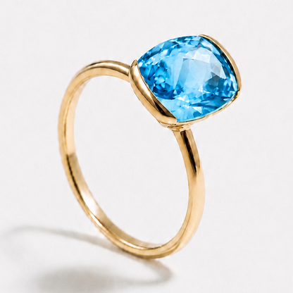 Anillo solitario Cushion